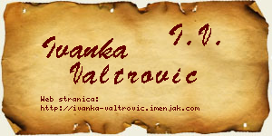 Ivanka Valtrović vizit kartica